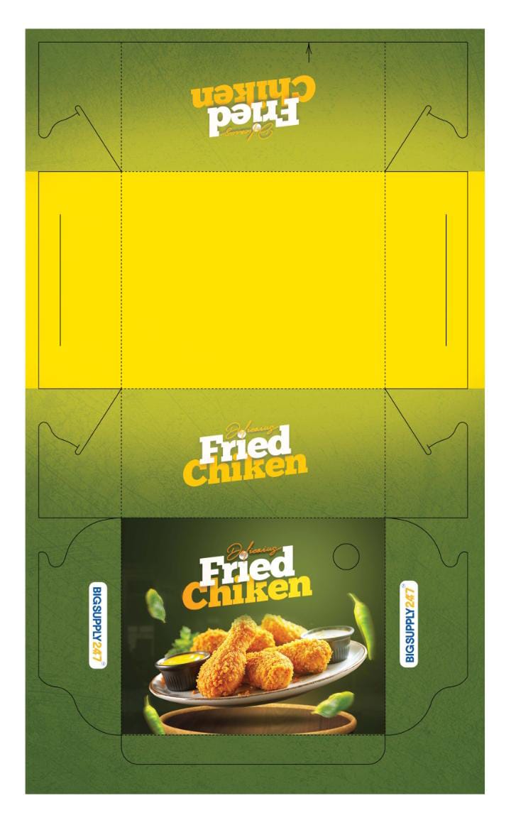 100 Pcs Fried Chicken box (6*5*3)