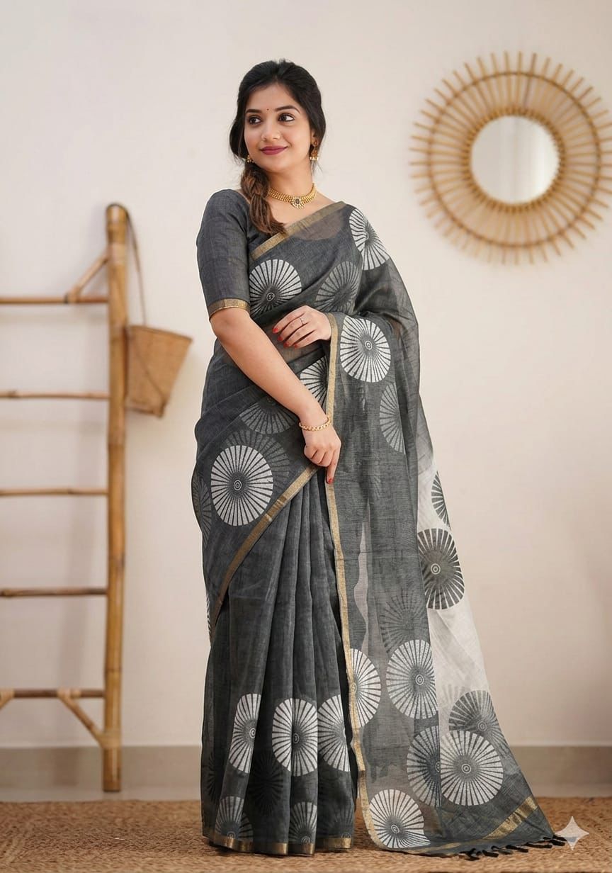 Linen Cotton Saree