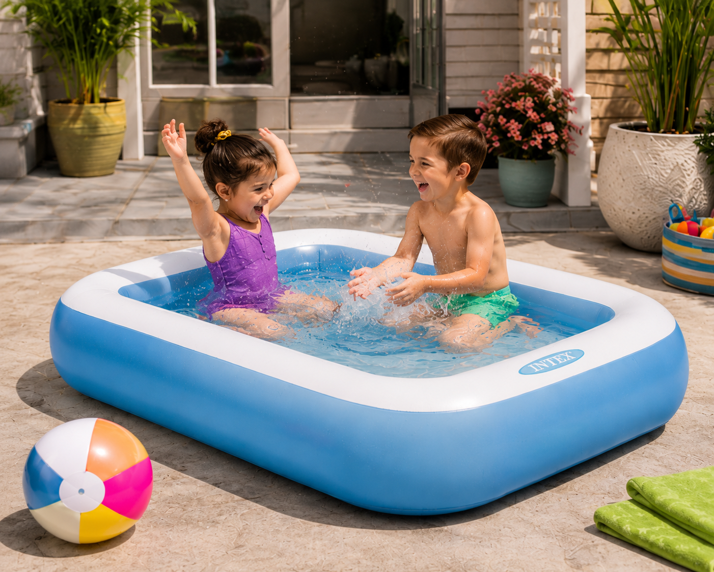 Inflatable Rectangular Kids Pool