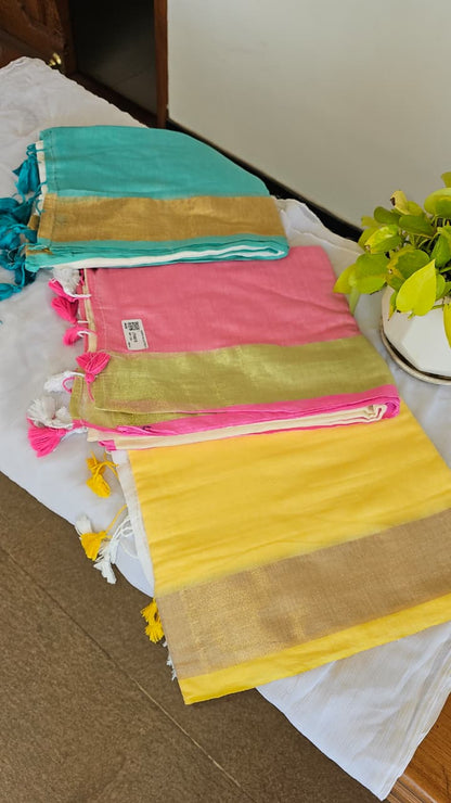 Dual Shade Mul Cotton Saree