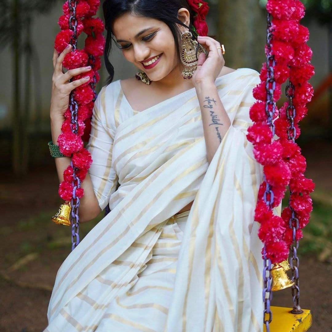 Cotton Golden Line Saree