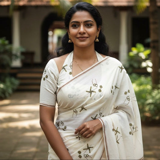 Traditional Pattern Kerala Saree