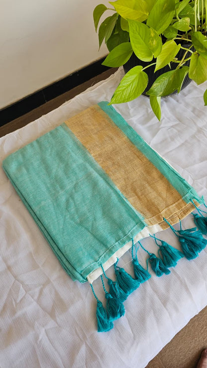 Dual Shade Mul Cotton Saree