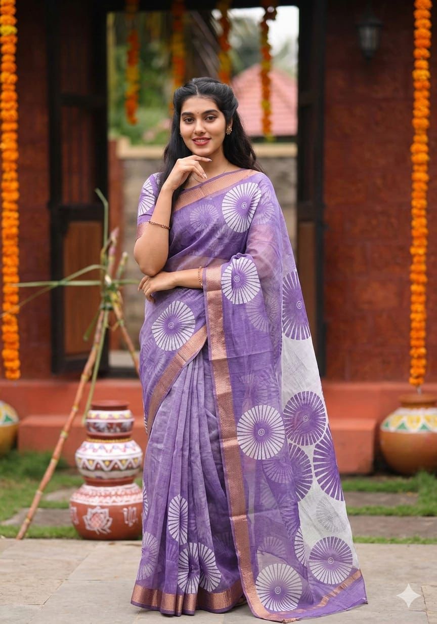 Linen Cotton Saree