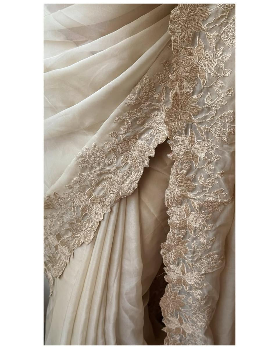 Organza Embroidered Saree
