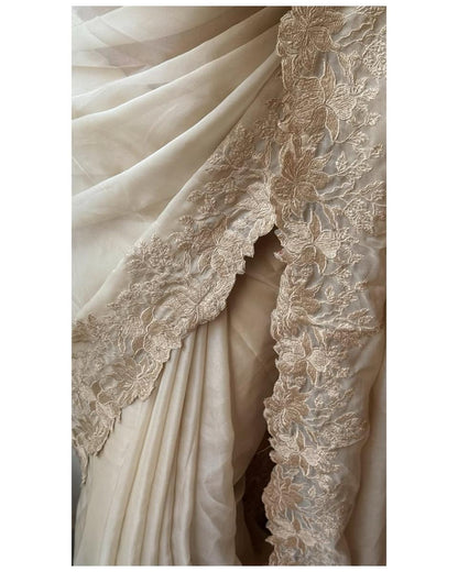 Organza Embroidered Saree
