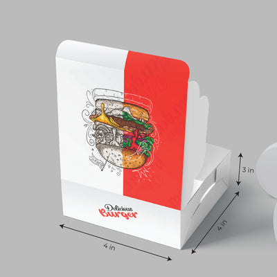 100 Pieces Burger Box (4x4x3 inch)