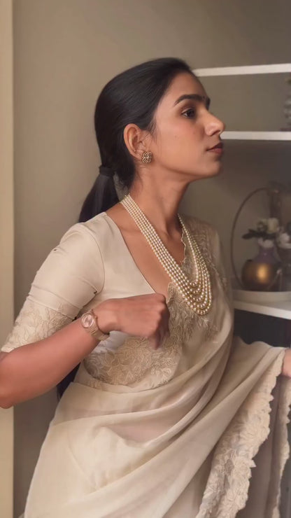 Organza Embroidered Saree